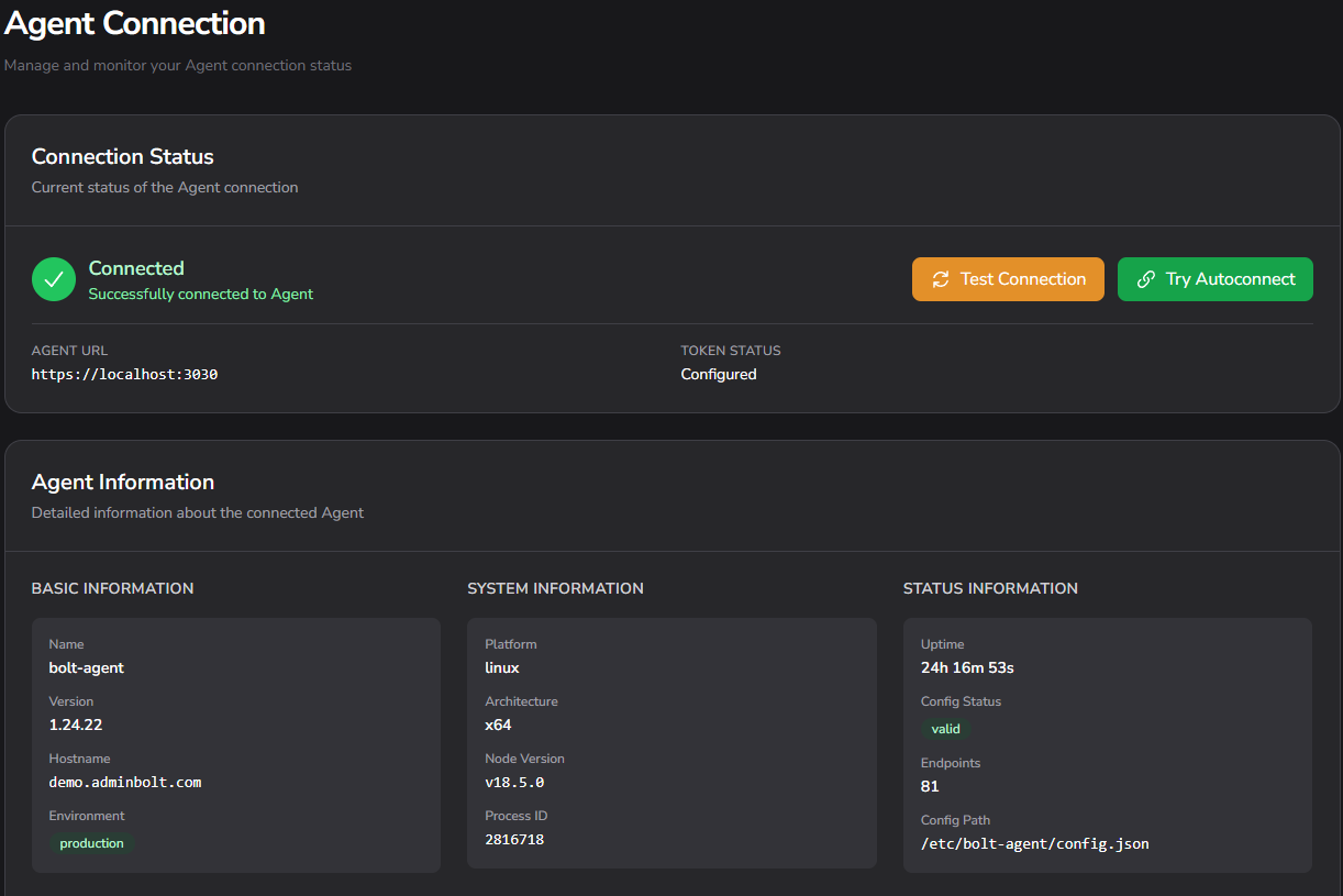 adminbolt agent connection